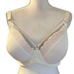 Adore Me Cage Strap Underwire Bra Women’s SZ 40DD in Off White Ivory Light Cream